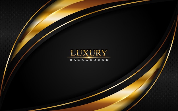 Fundo preto de luxo combinam com linhas douradas brilhantes. sobreposição de plano de fundo texturizado camada
