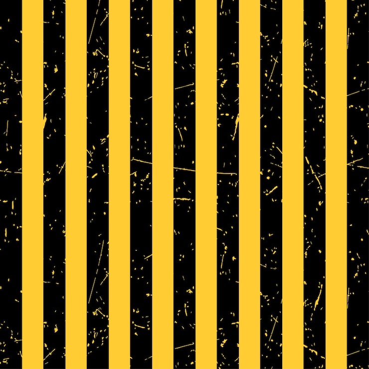 Fundo preto e amarelo com arranhões Fundo listrado com textura grunge ilustração vetorial