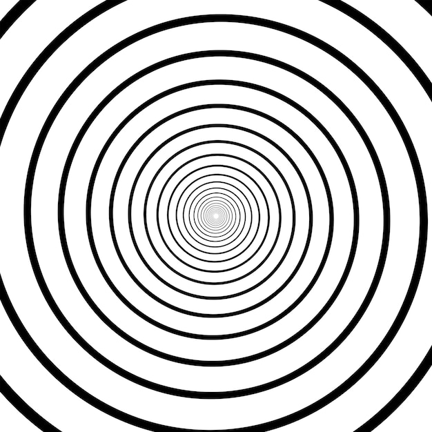 Fundo preto e branco da espiral da ilusão de ótica hipnótica.