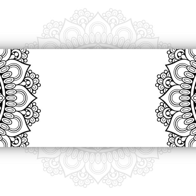 Fundo preto e branco da mandala com espaço de cópia