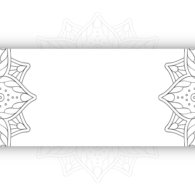 Vetor fundo preto e branco da mandala com espaço de cópia