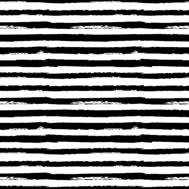 Fundo preto e branco sem costura com vetor de listras de tinta grunge