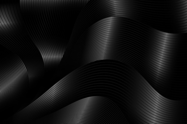 Fundo preto em gradiente com linhas onduladas