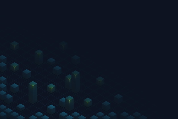 Fundo preto gradiente com cubos