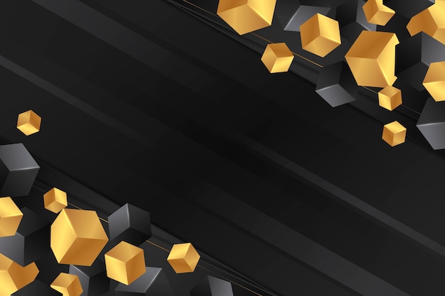 Fundo preto gradiente com cubos