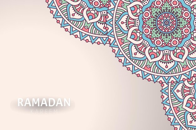 Fundo Ramadam Kareem com enfeites de mandala