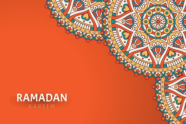 Fundo Ramadam Kareem com enfeites de mandala