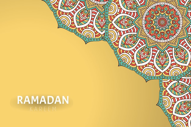 Fundo Ramadam Kareem com enfeites de mandala