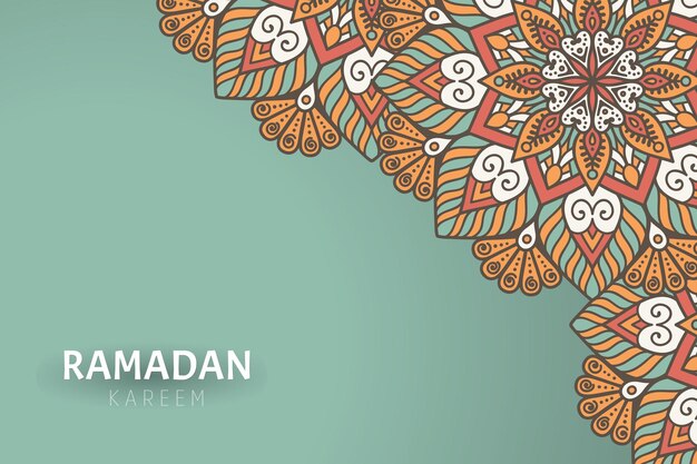 Fundo Ramadam Kareem com enfeites de mandala