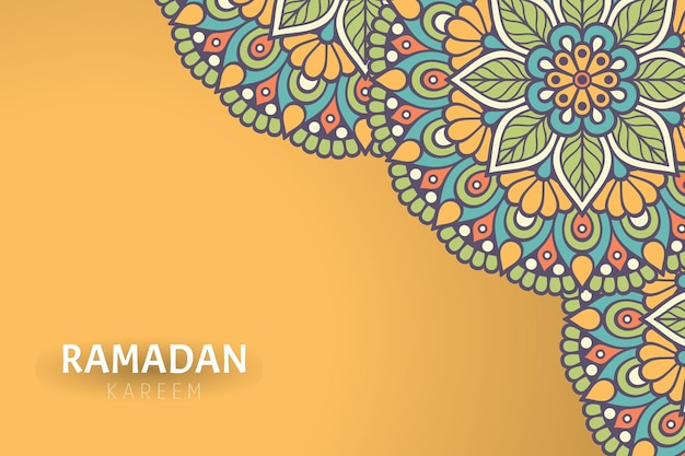 Fundo Ramadam Kareem com enfeites de mandala