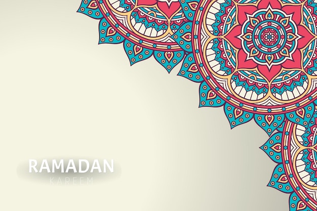 Fundo Ramadam Kareem com enfeites de mandala