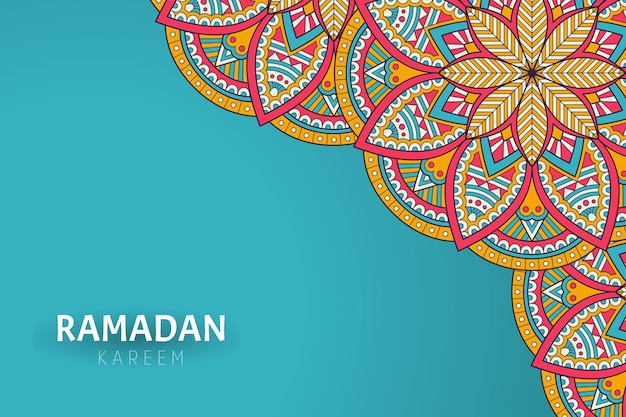 Fundo Ramadam Kareem com enfeites de mandala