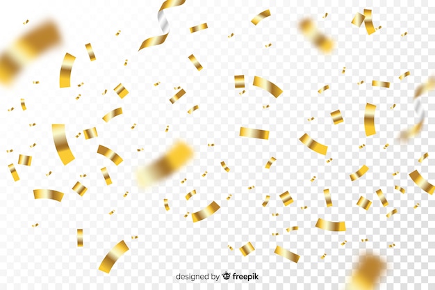 fundo realista confete dourado