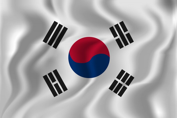 Vetor fundo realista da bandeira da coreia do sul para decoração e cobertura. conceito de feliz dia da independência.