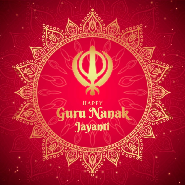 Fundo realista de guru nanak jayanti com mandala