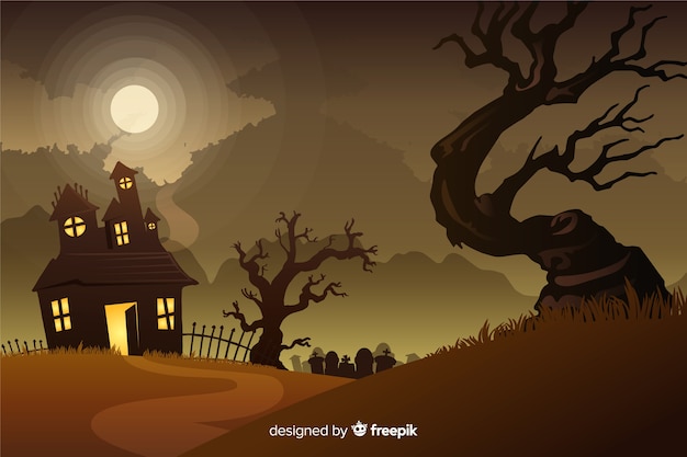 Fundo realista de halloween com casa montada