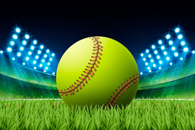 Vetor fundo realista de softball