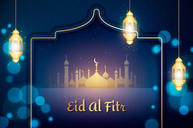 Vetor fundo realista eid al-fitr