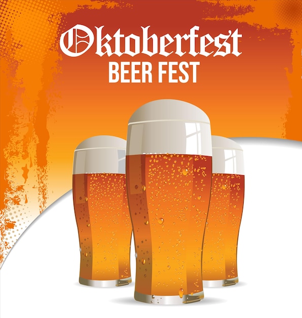 Fundo retrô abstrato de copos de cerveja Oktoberfest
