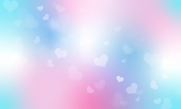 Fundo rosa com corações de bokeh