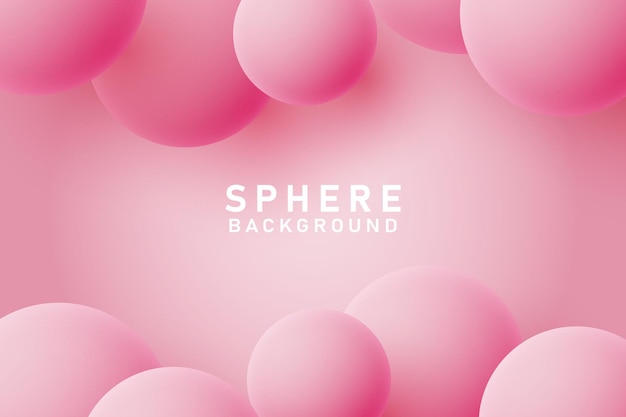Fundo rosa com forma de esfera 3d abstrato