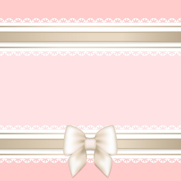 Vetor fundo rosa com laço branco e laço
