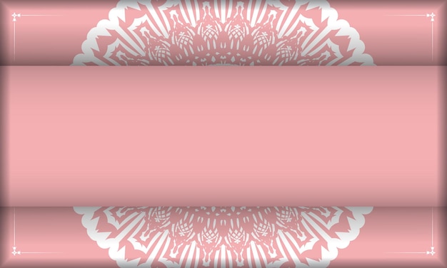 Vetor fundo rosa com padrão branco vintage para design sob seu texto