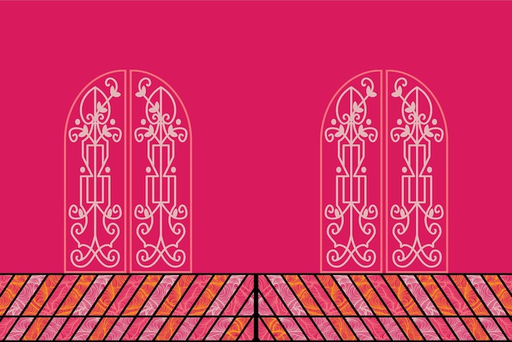 Vetor fundo rosa com padrão decorativo