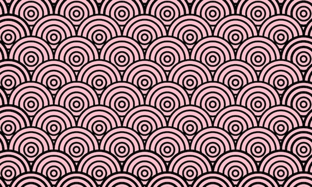 Vetor fundo rosa e preto com um padrão de círculo.