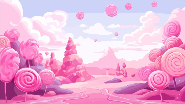 Vetor fundo rosa em estilo de desenho animado para projetos criativos