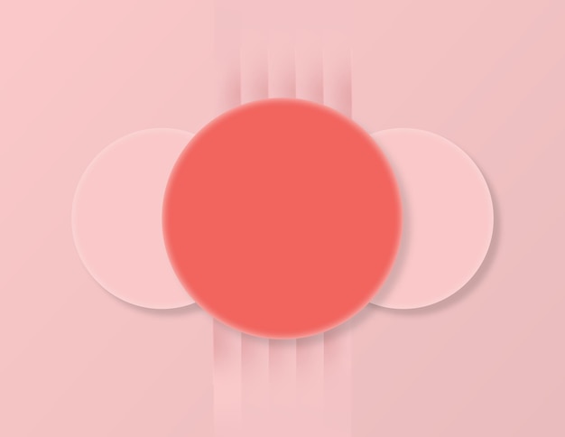 fundo rosa minimalista com círculos neumórficos