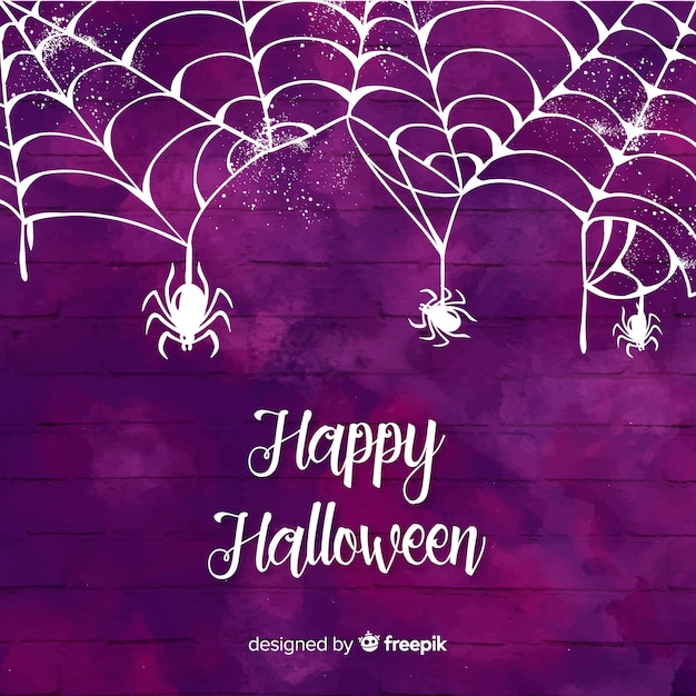 Fundo roxo aquarela de halloween