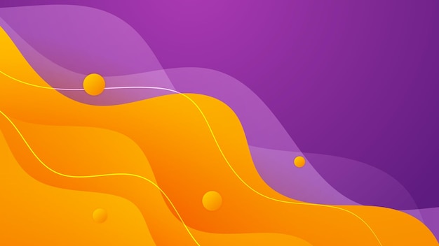 Vetor fundo roxo e laranja abstrato fundo ondulado colorido abstrato fundo de negócios conceito de alta tecnologia digital de tecnologia futurista banner do site e fundo de brochura