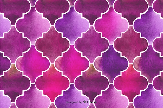 Fundo roxo elegante mosaico aquarela