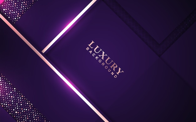 Fundo roxo luxuoso com decoração de brilhos dourados