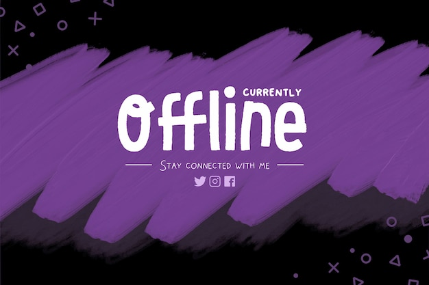 Vetor fundo roxo para banner de streaming offline para twitch