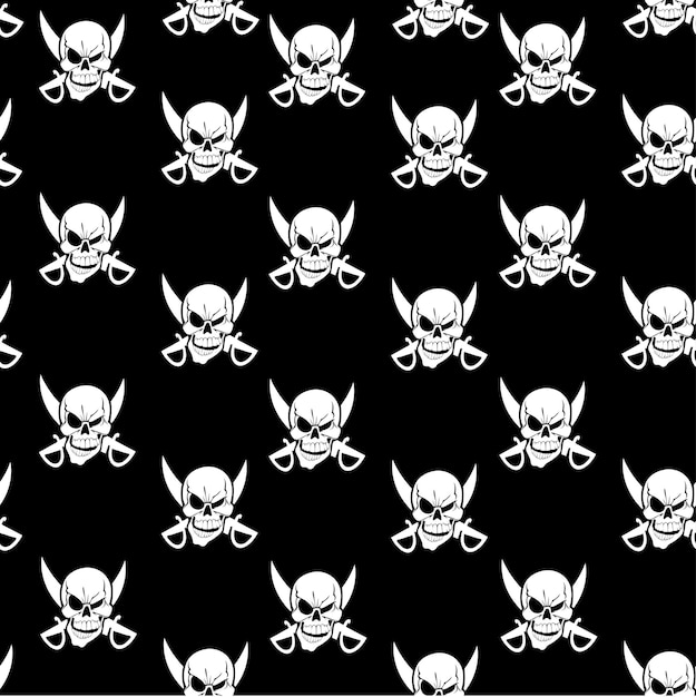 Fundo sem costura branco jolly roger preto