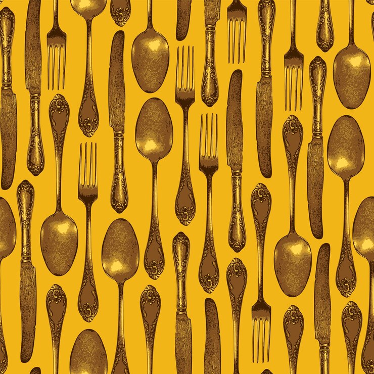 Vetor fundo sem costura com pratos de prata