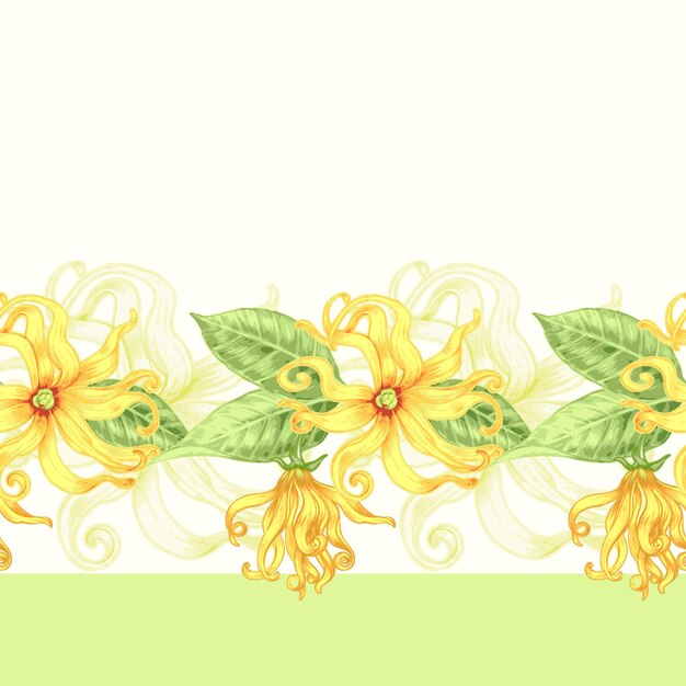 Fundo sem emenda com flores exóticas ylang