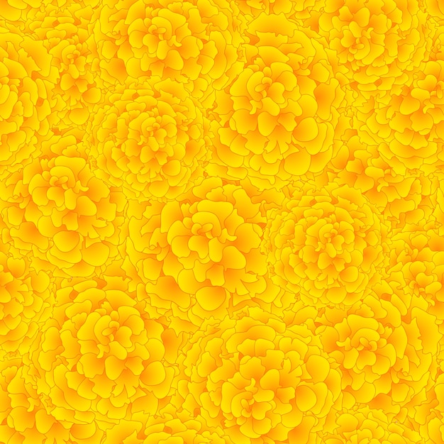 Vetor fundo sem emenda do marigold amarelo.