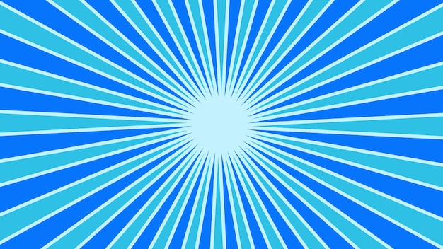 Fundo sunburst com cor azul para banner colorido site festivo e design gráfico