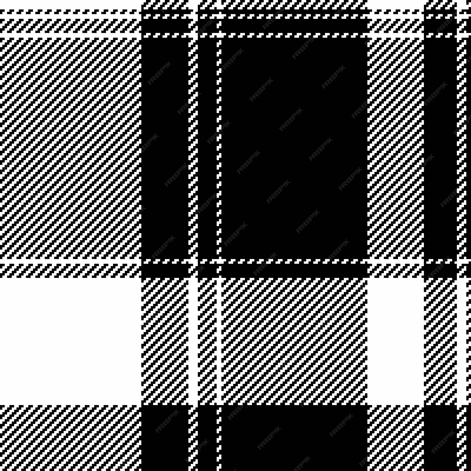 Tartan xadrez preto branco tecido textura sem costura padrão