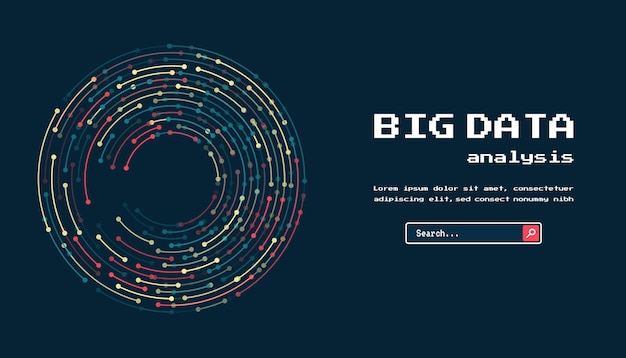 Fundo tecnológico conceito de visualização de big data tecnologia abstrata círculo de placas de circuitos