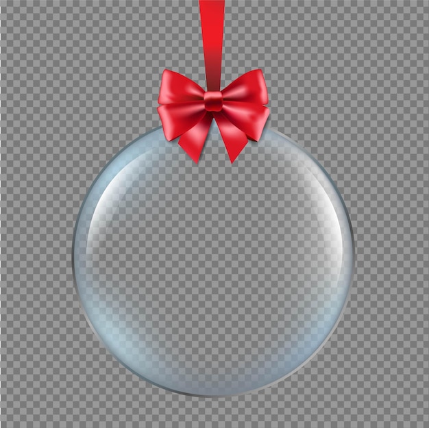 Vetor fundo transparente de bola de vidro de natal