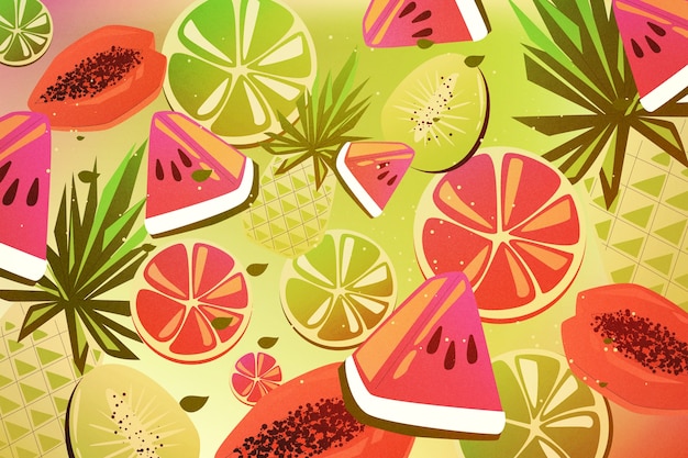 Fundo tropical colorido gradiente