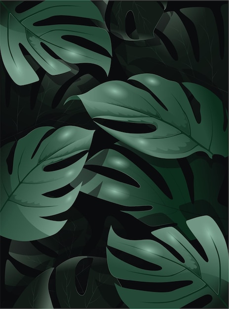 Fundo tropical com folhas de palmeira plantas da selva
