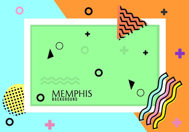 fundo verde pastel em design de estilo memphis colorido para banner web poster