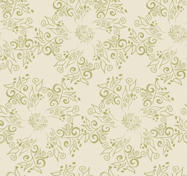 Fundo verde sem costura com um padrão floral