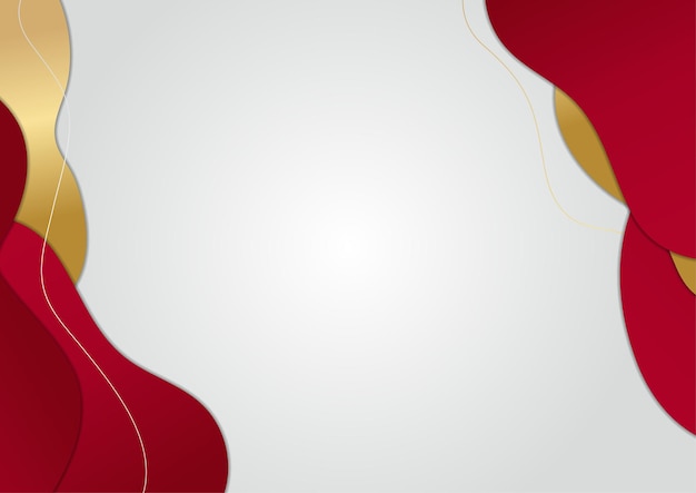 Fundo vermelho abstrato elegante com forma de triângulo geométrico e elementos de linha dourados. conceito moderno do estilo 3d do corte do papel luxuoso realista. ilustração vetorial para design