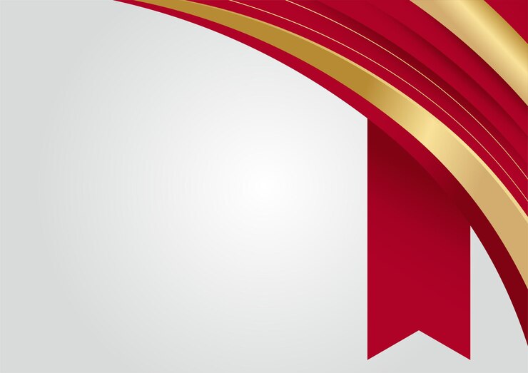Vetor fundo vermelho abstrato elegante com forma de triângulo geométrico e elementos de linha dourados. conceito moderno do estilo 3d do corte do papel luxuoso realista. ilustração vetorial para design